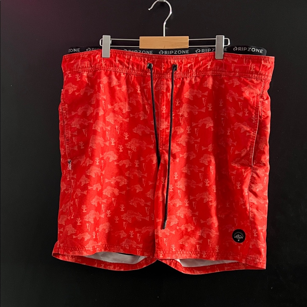 Ripzone Men's Bold Red Swim Trunks